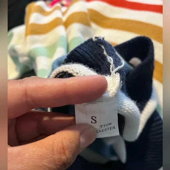 Women's Multi-Color Striped Color Block Crewneck Sweater Size Small - Picture 2 of 2